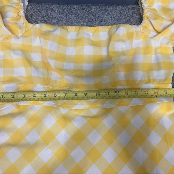 Crown & Ivy Yellow Checkered Maxi Dress - Picture 16 of 17